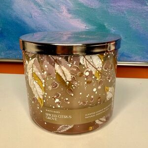 Spiced Citrus Grove 3 Wick Candle White Barn Bath and Body Works NEW BBW B&BW